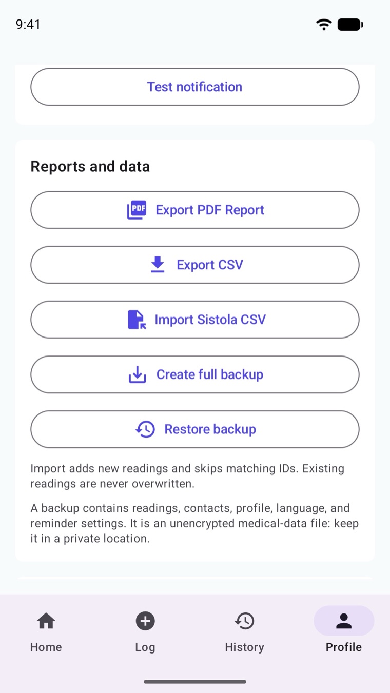 Sistola export tools